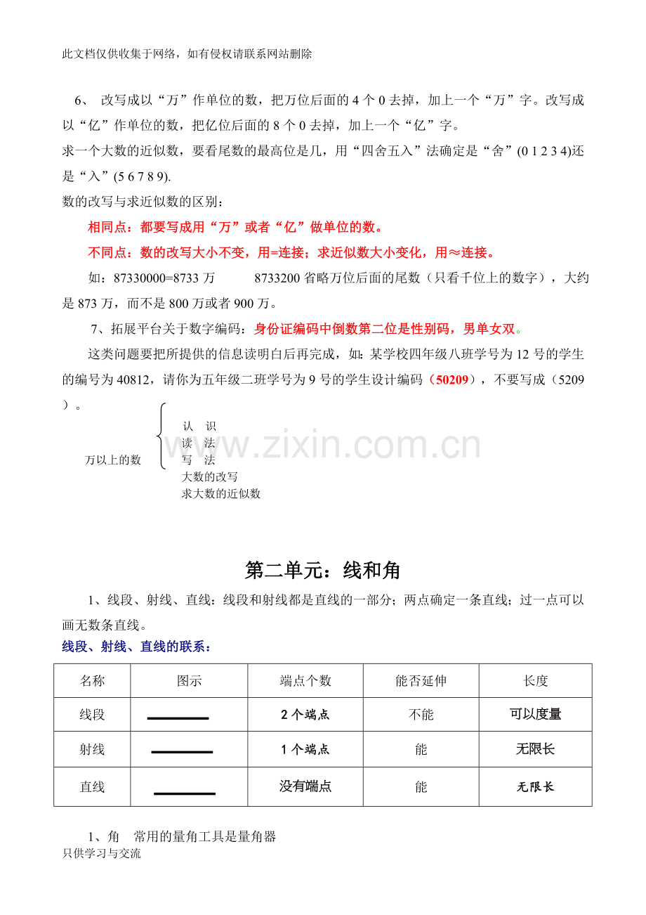 新青岛版四年级数学上册知识点归纳说课材料.doc_第2页