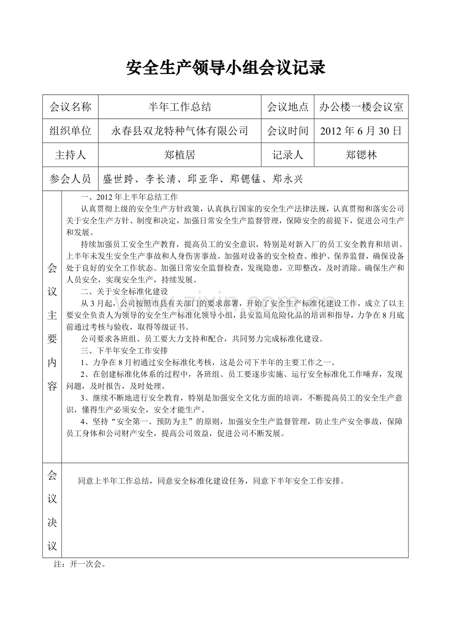 24安全生产领导小组会议记录.doc_第1页
