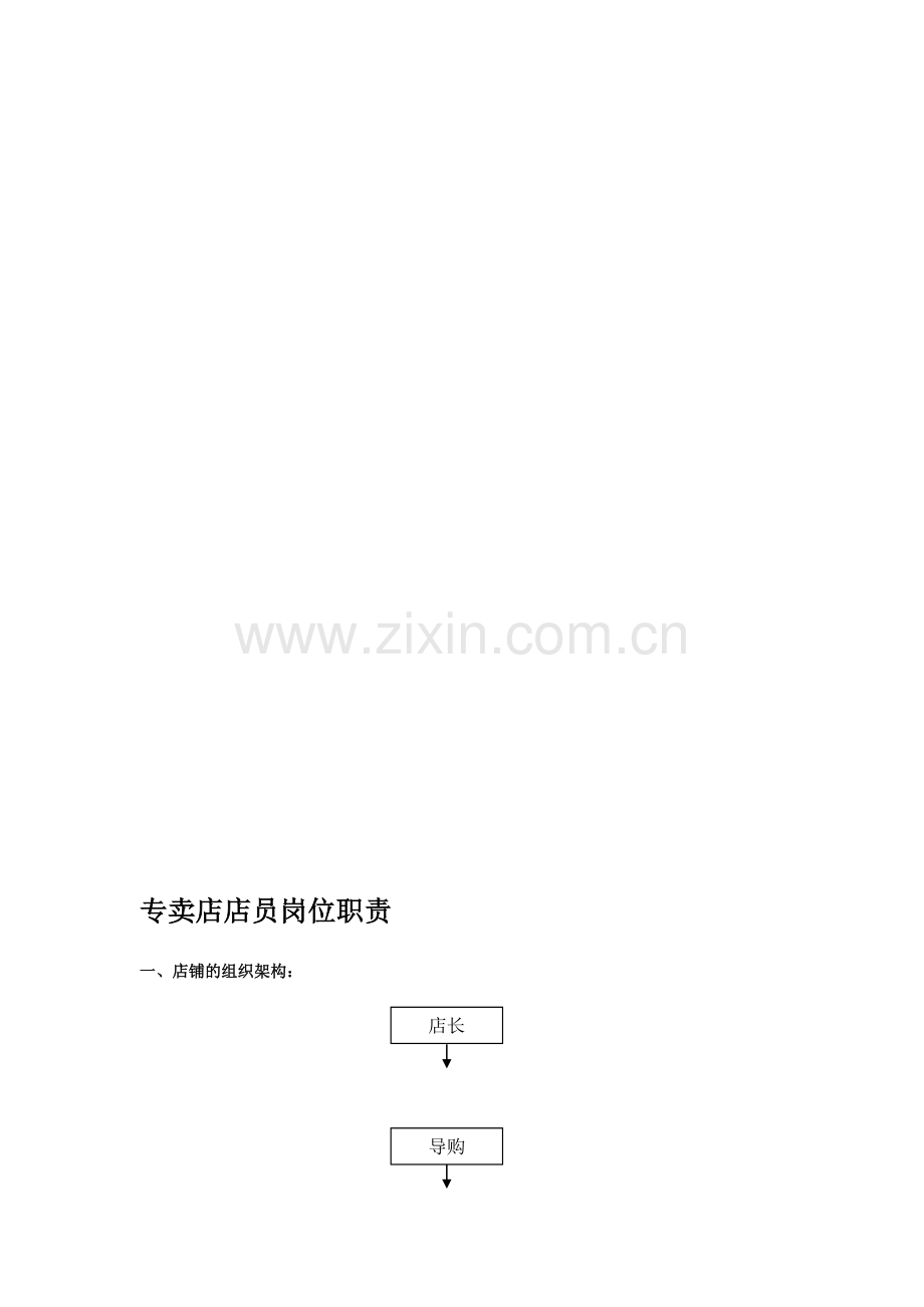 服装专卖店店员岗位职责2910585118.doc_第1页