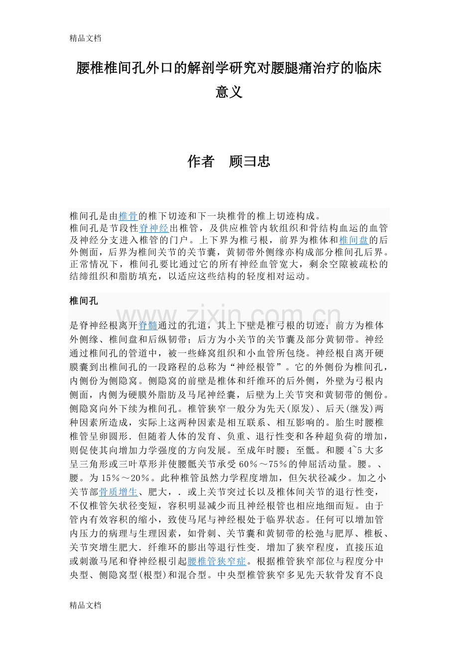 腰椎椎间孔外口讲课教案.doc_第1页
