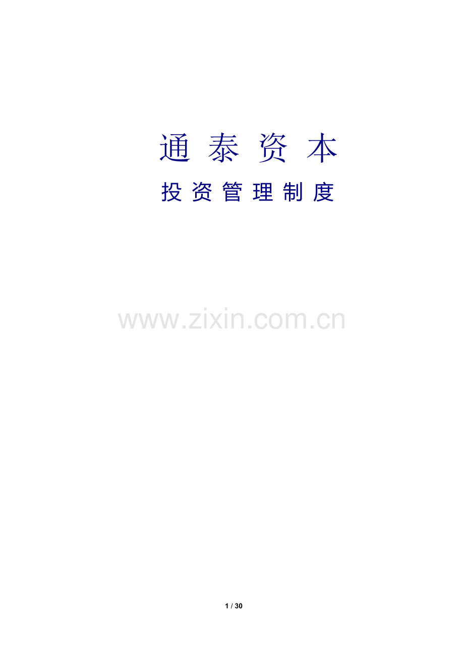 通泰资本投资管理制度[1].doc_第1页