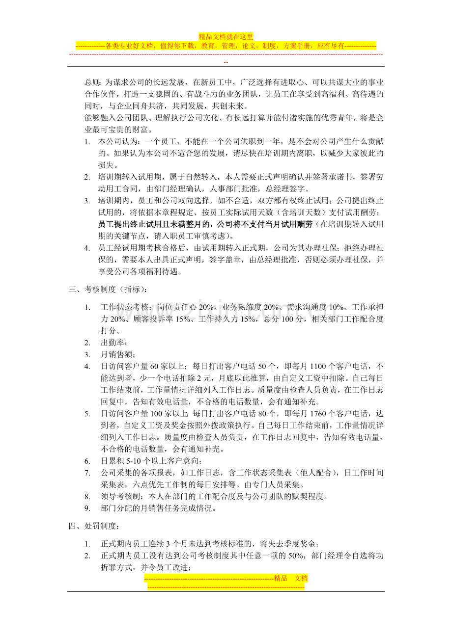 网络销售事业部员工薪资管理制度.doc_第2页