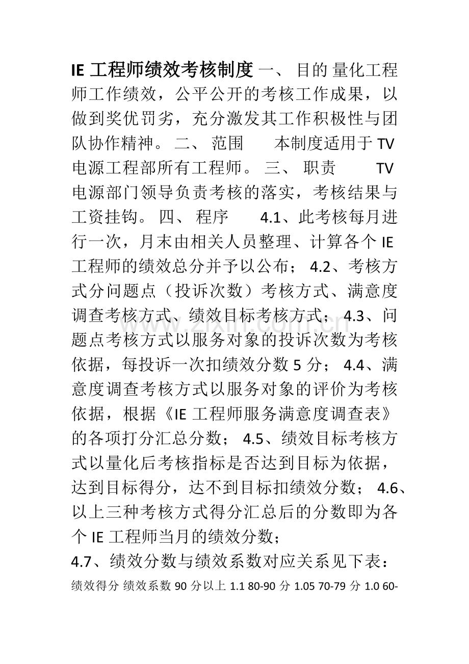 PE工程师绩效考核制度.doc_第1页