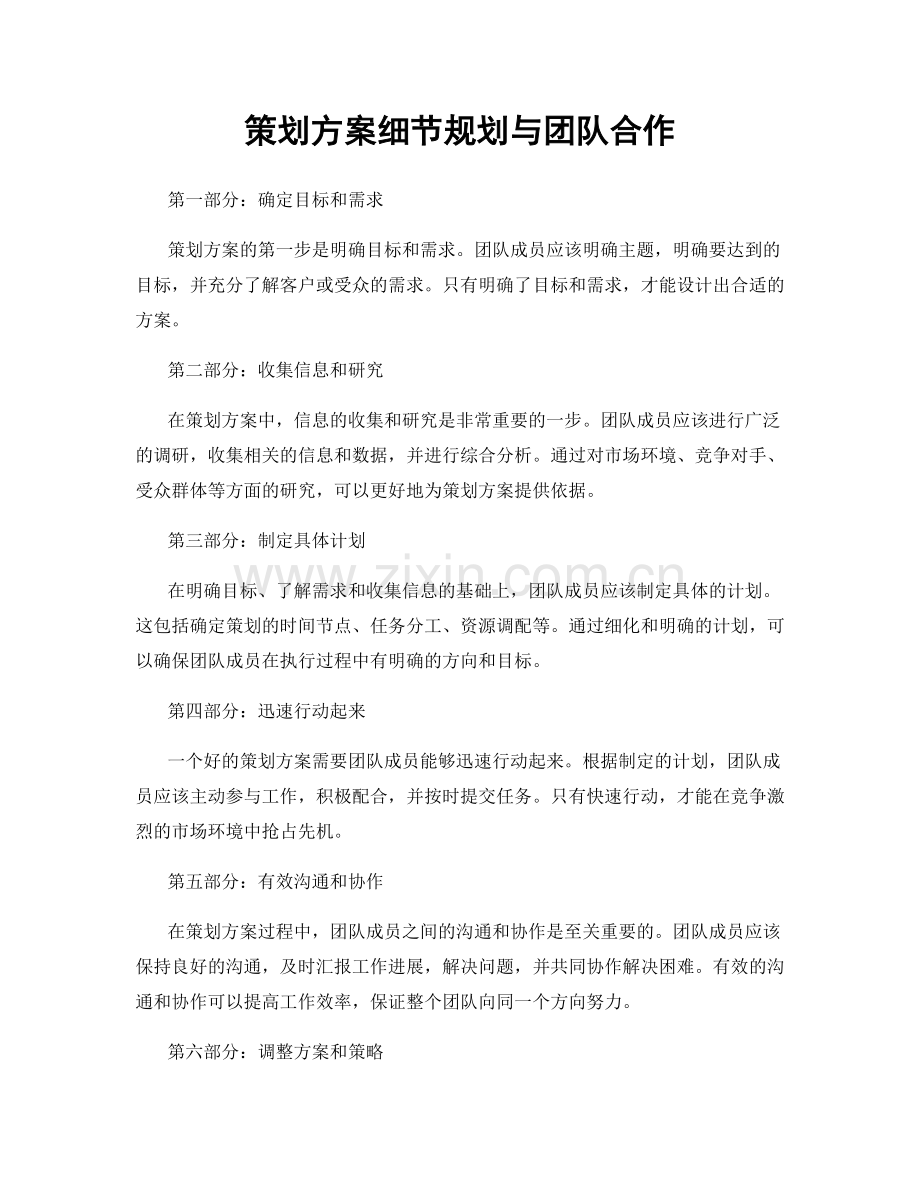策划方案细节规划与团队合作.docx_第1页