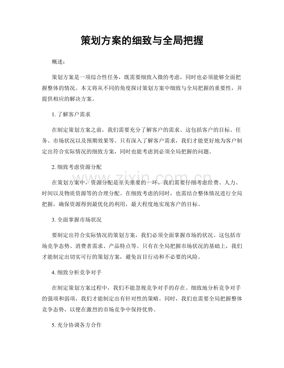 策划方案的细致与全局把握.docx_第1页