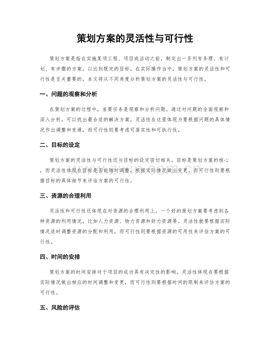 策划方案的灵活性与可行性.docx_第1页
