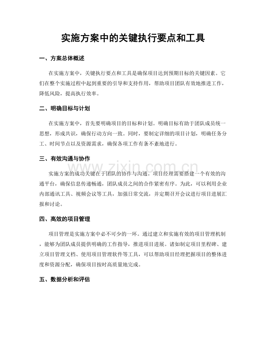 实施方案中的关键执行要点和工具.docx_第1页
