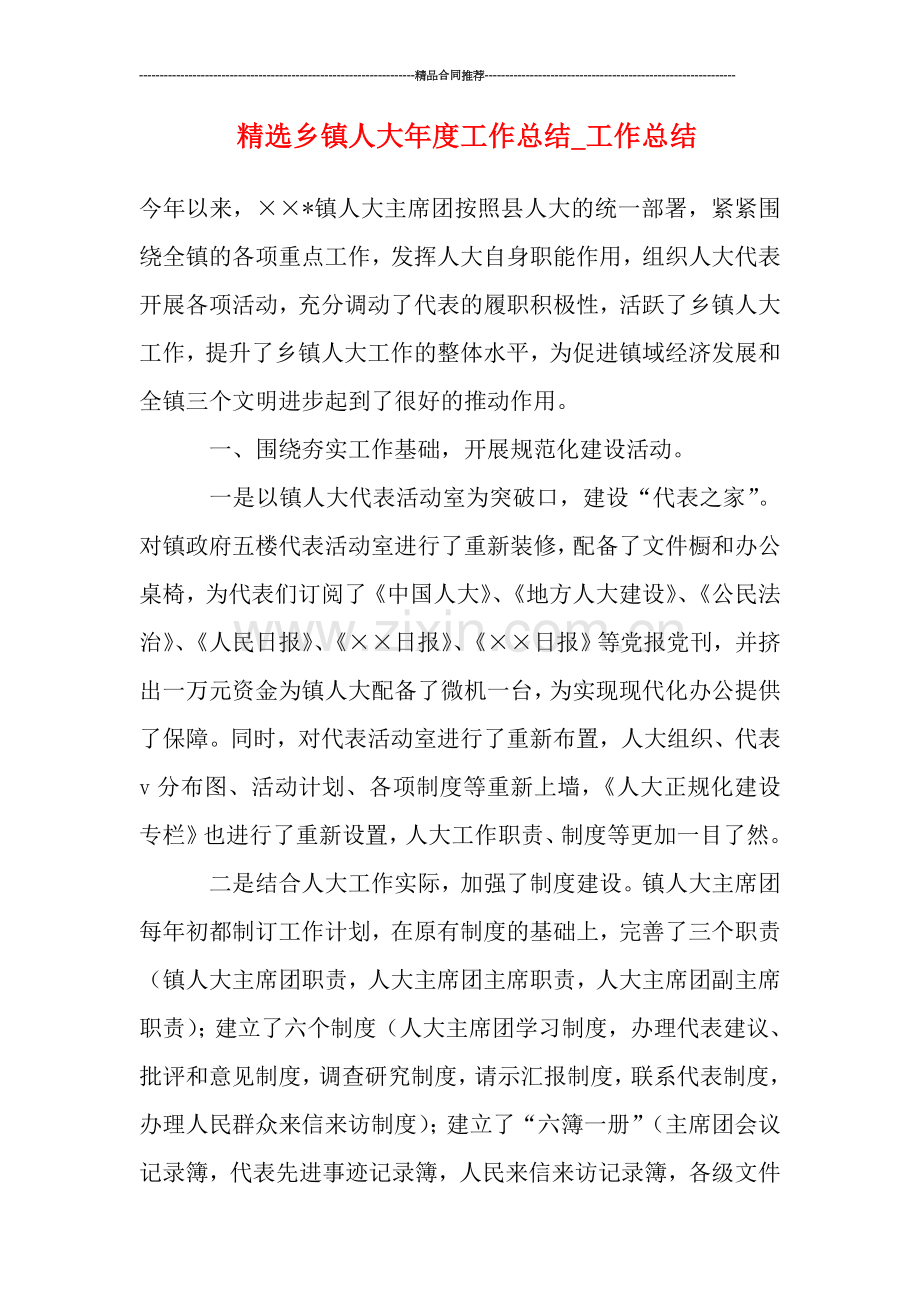 乡镇人大年度工作总结.doc_第1页