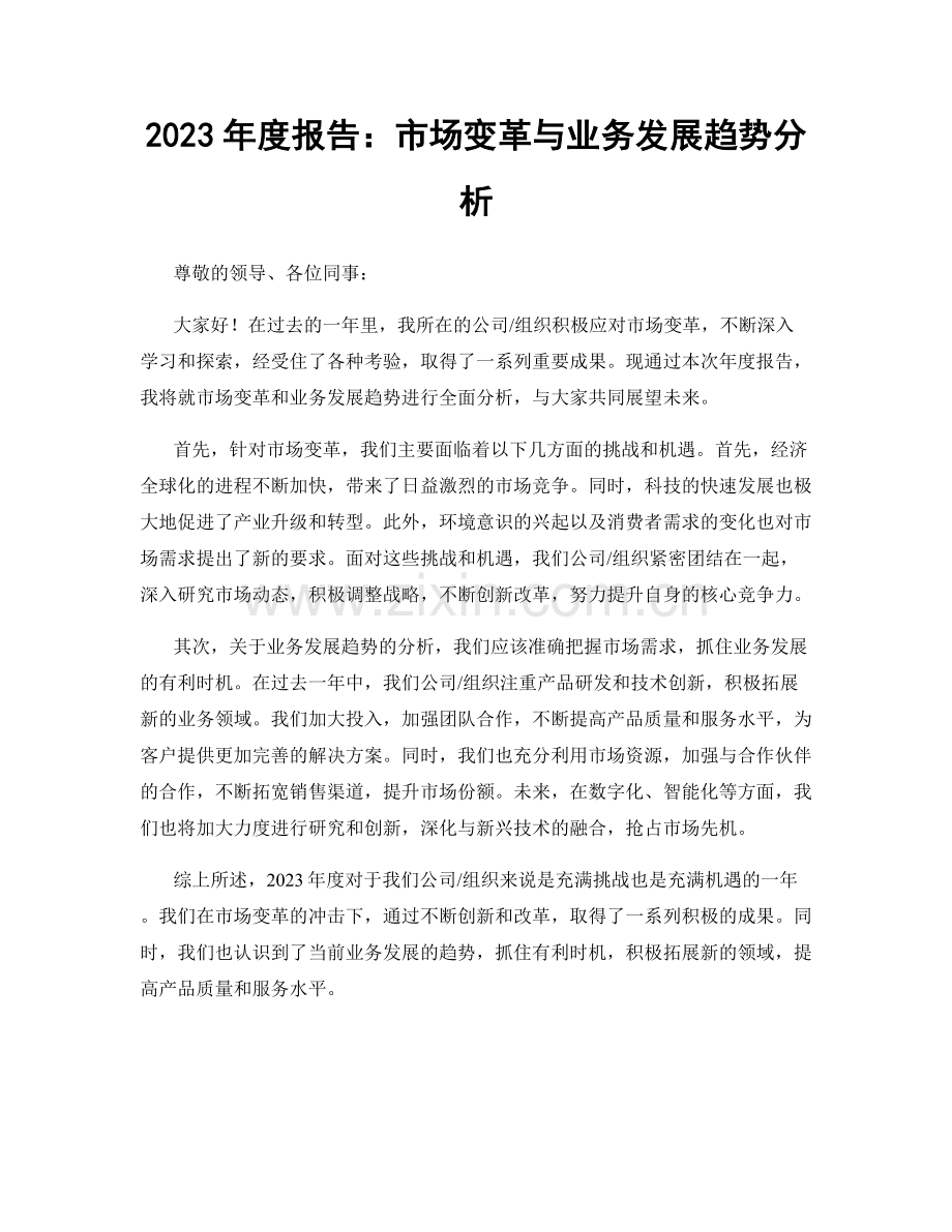 2023年度报告：市场变革与业务发展趋势分析.docx_第1页