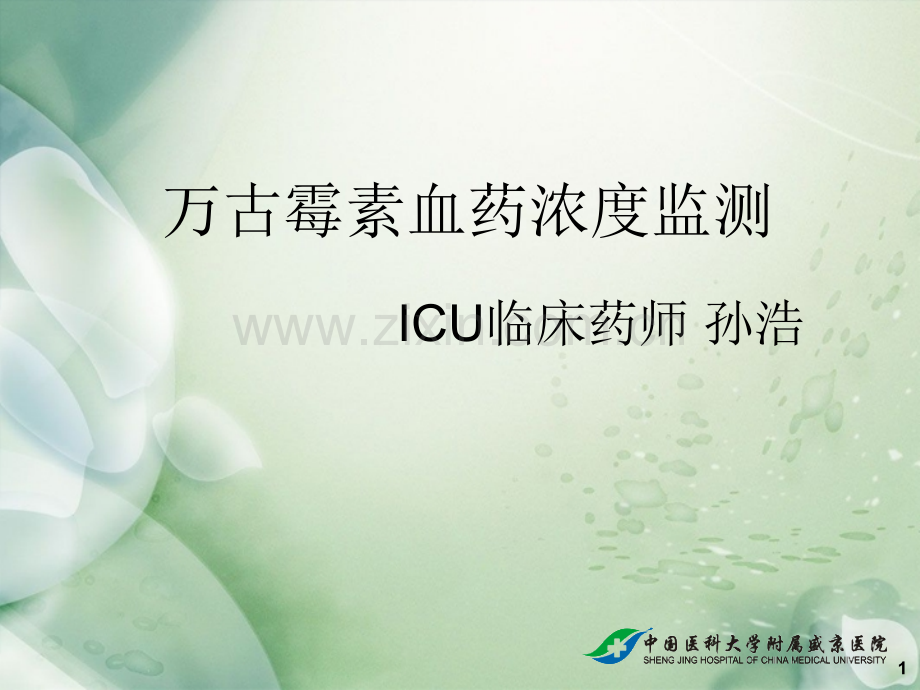 20101020万古霉素血药浓度监测(最终版1).ppt_第1页
