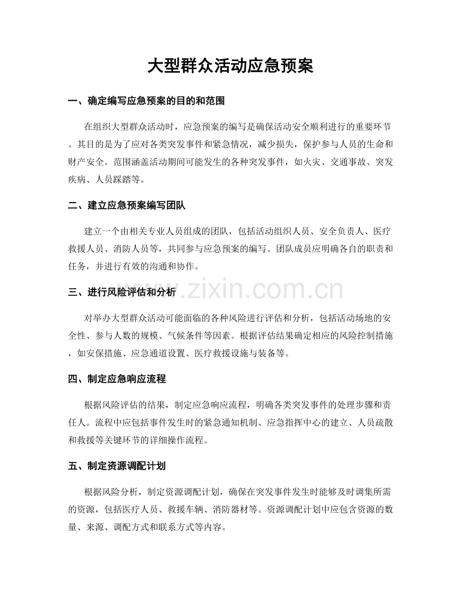 大型群众活动应急预案.docx_第1页