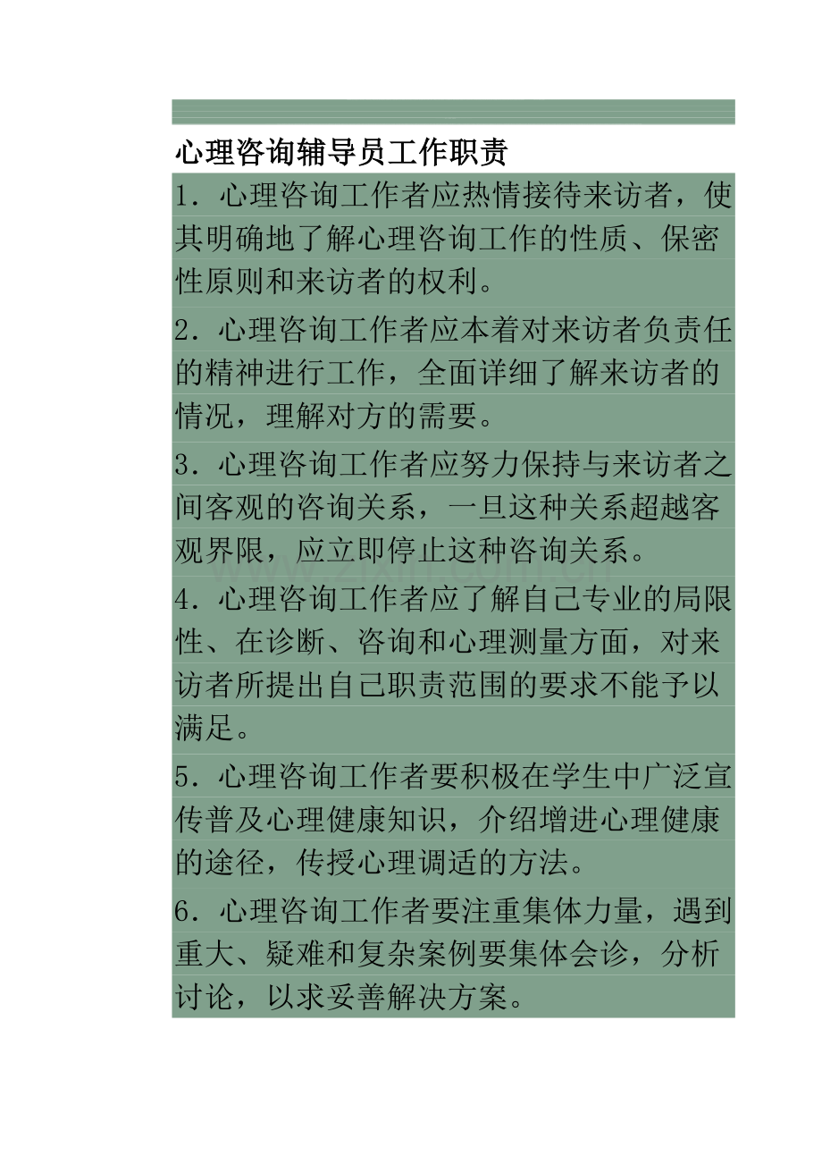 少年宫心理咨询辅导员工作职责.doc_第1页