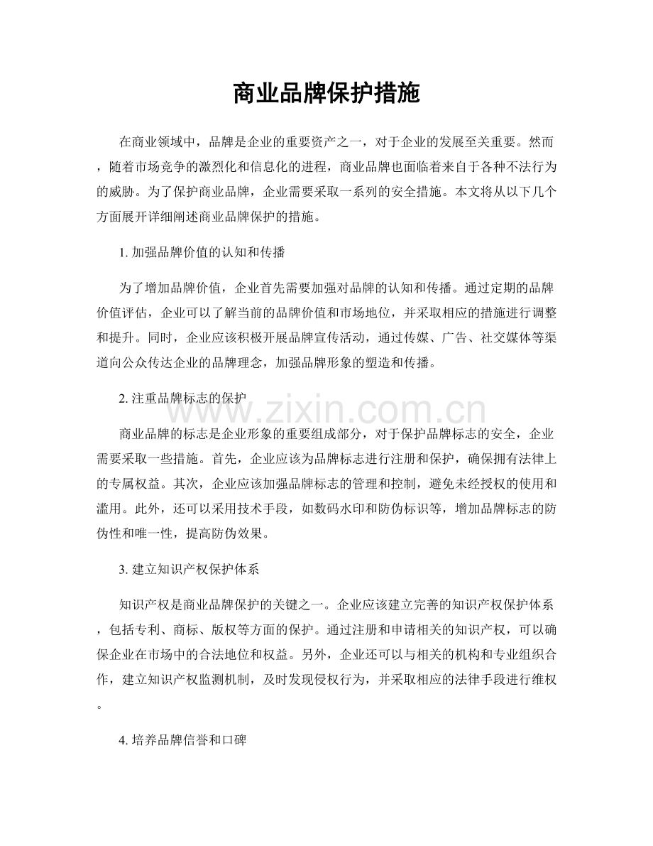 商业品牌保护措施.docx_第1页