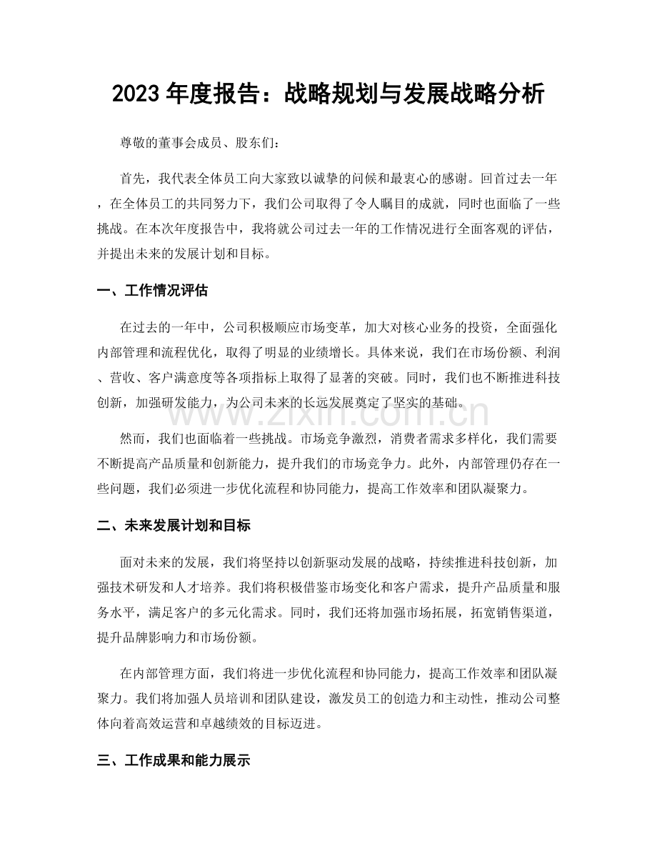 2023年度报告：战略规划与发展战略分析.docx_第1页