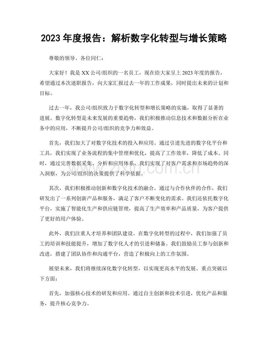 2023年度报告：解析数字化转型与增长策略.docx_第1页