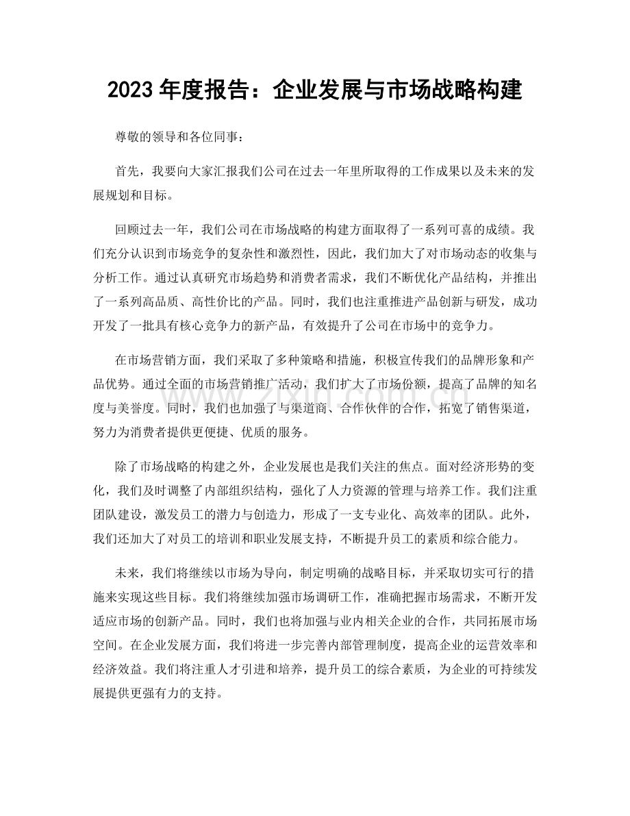 2023年度报告：企业发展与市场战略构建.docx_第1页