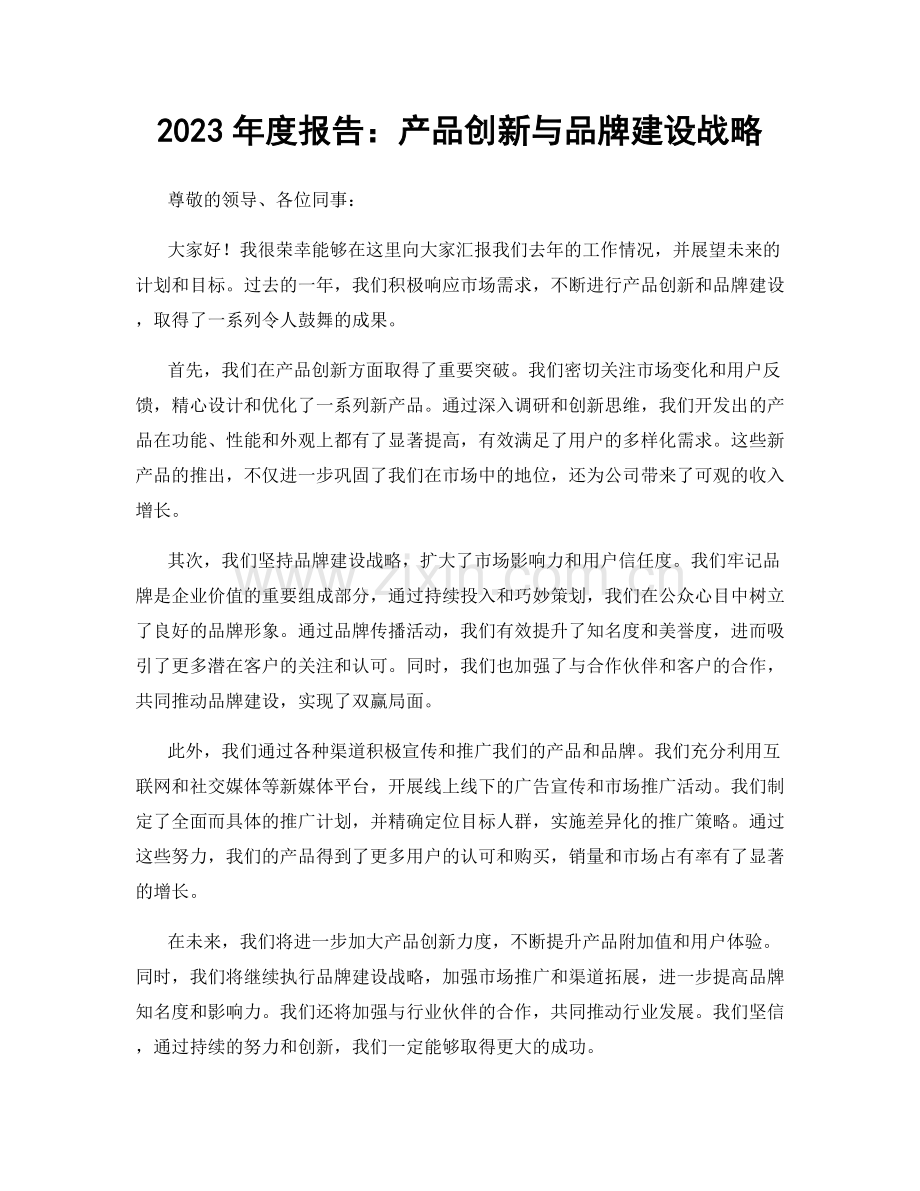 2023年度报告：产品创新与品牌建设战略.docx_第1页