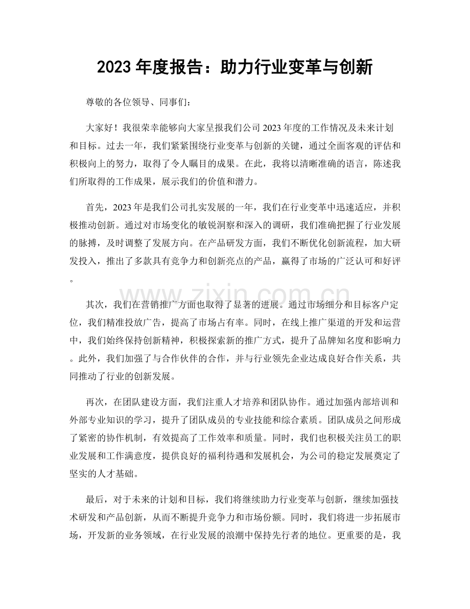 2023年度报告：助力行业变革与创新.docx_第1页