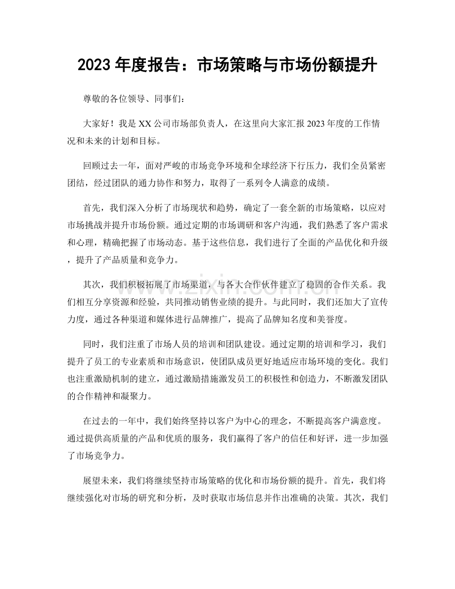 2023年度报告：市场策略与市场份额提升.docx_第1页