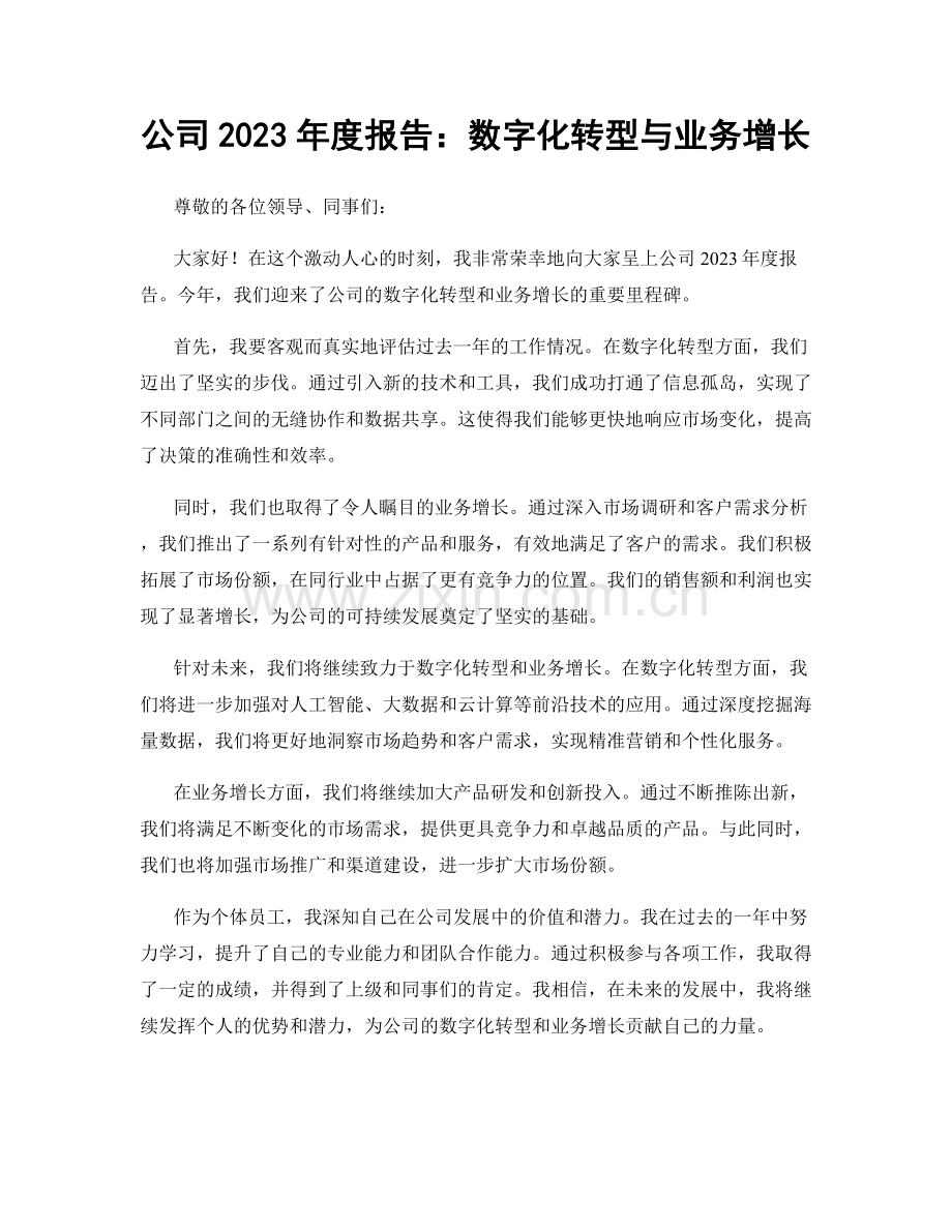 公司2023年度报告：数字化转型与业务增长.docx_第1页