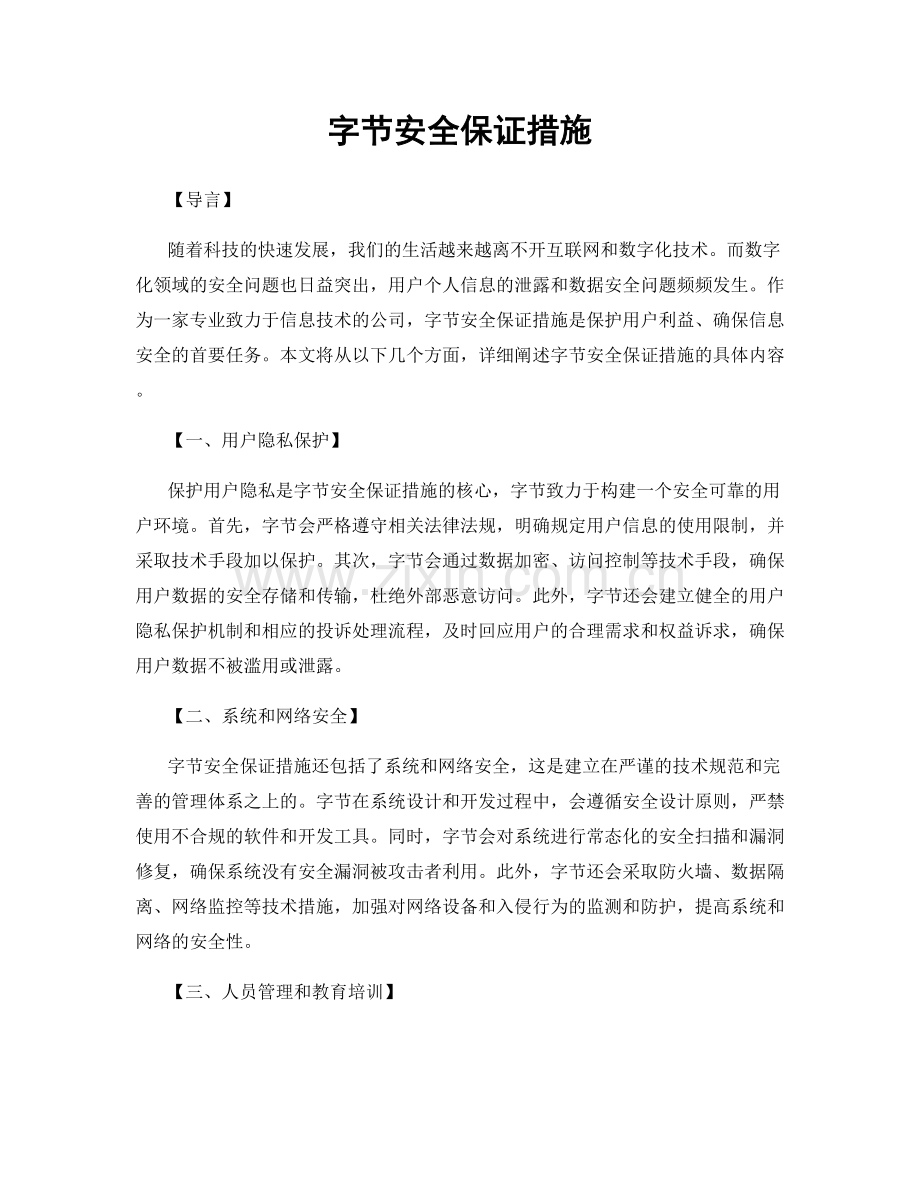 字节安全保证措施.docx_第1页
