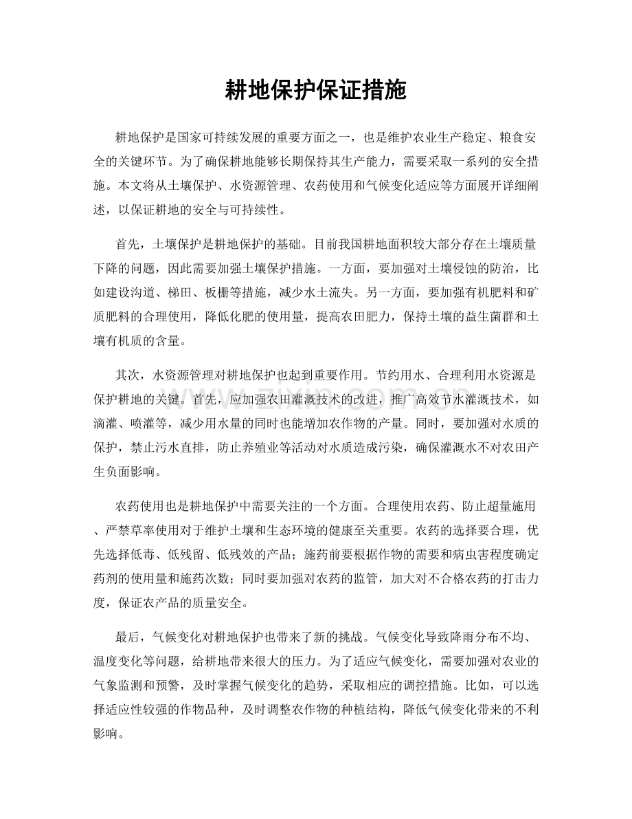 耕地保护保证措施.docx_第1页