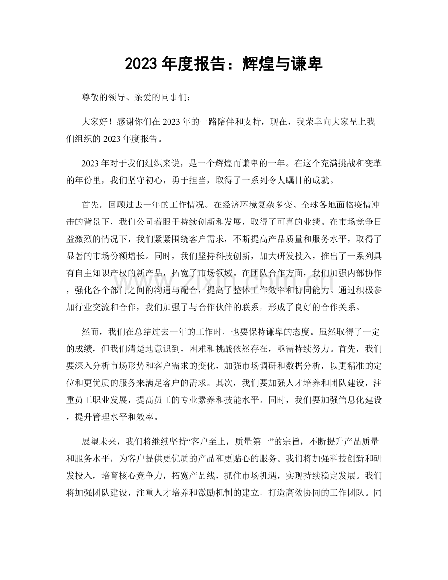 2023年度报告：辉煌与谦卑.docx_第1页