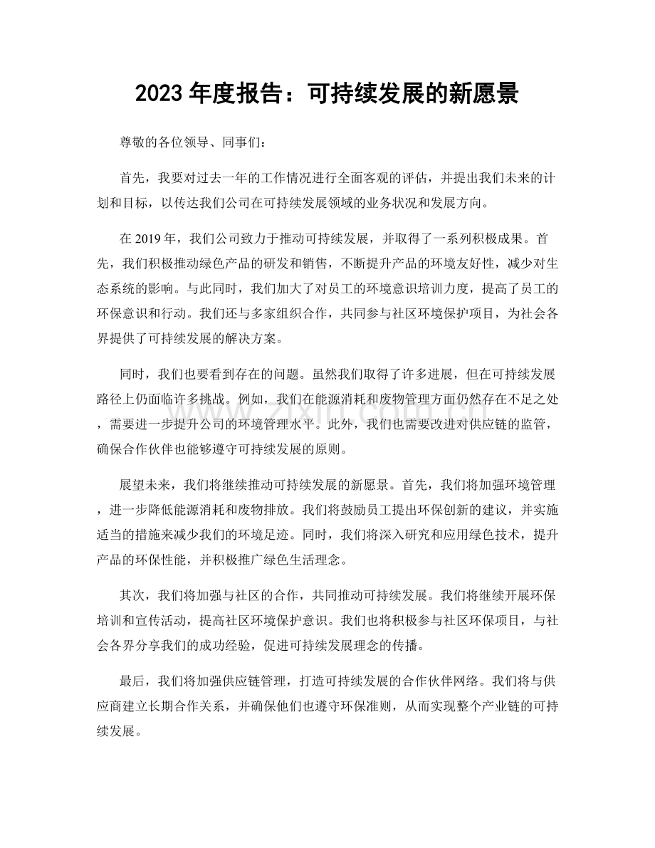 2023年度报告：可持续发展的新愿景.docx_第1页