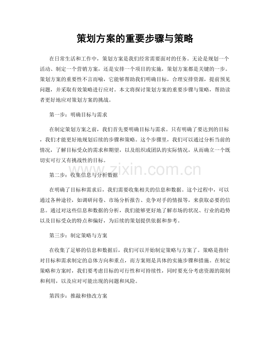 策划方案的重要步骤与策略.docx_第1页