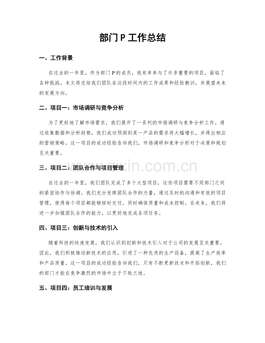 部门P工作总结.docx_第1页