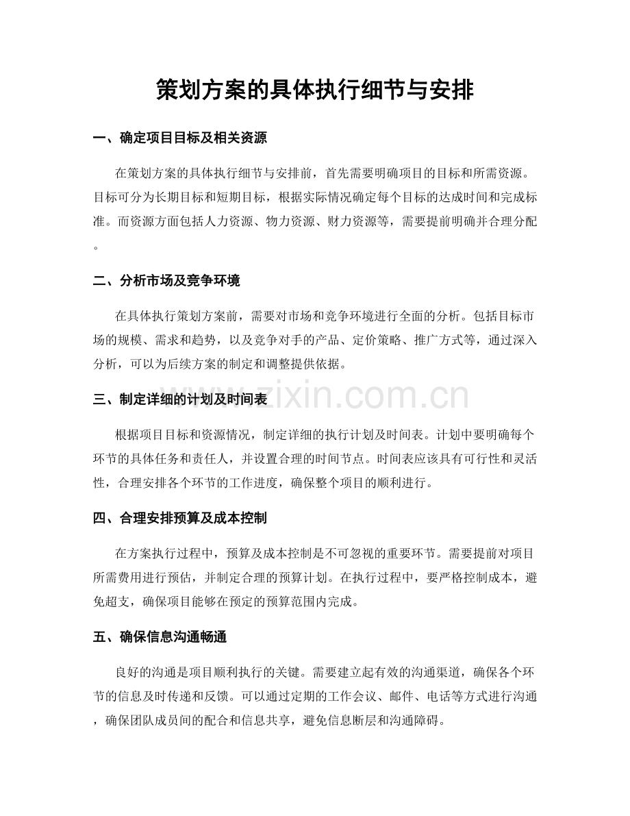 策划方案的具体执行细节与安排.docx_第1页