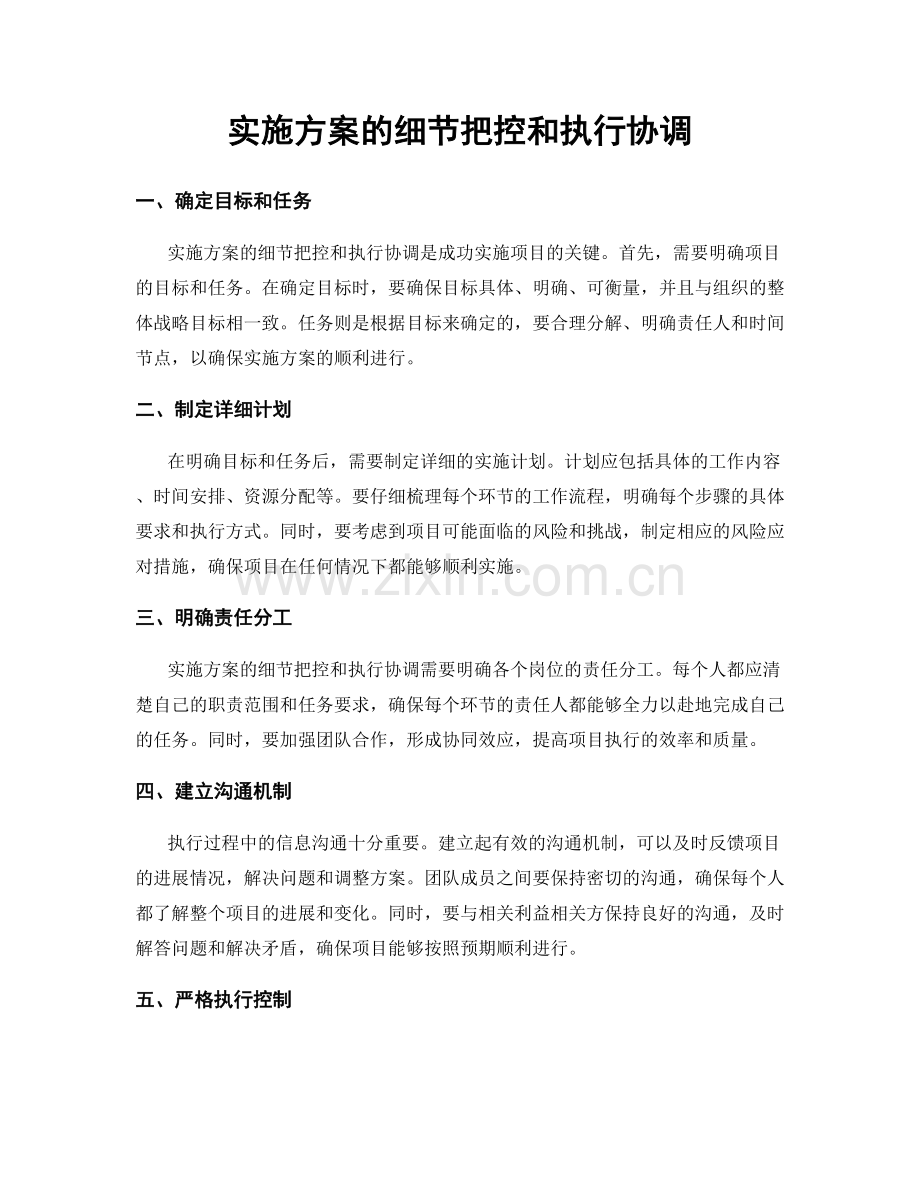 实施方案的细节把控和执行协调.docx_第1页