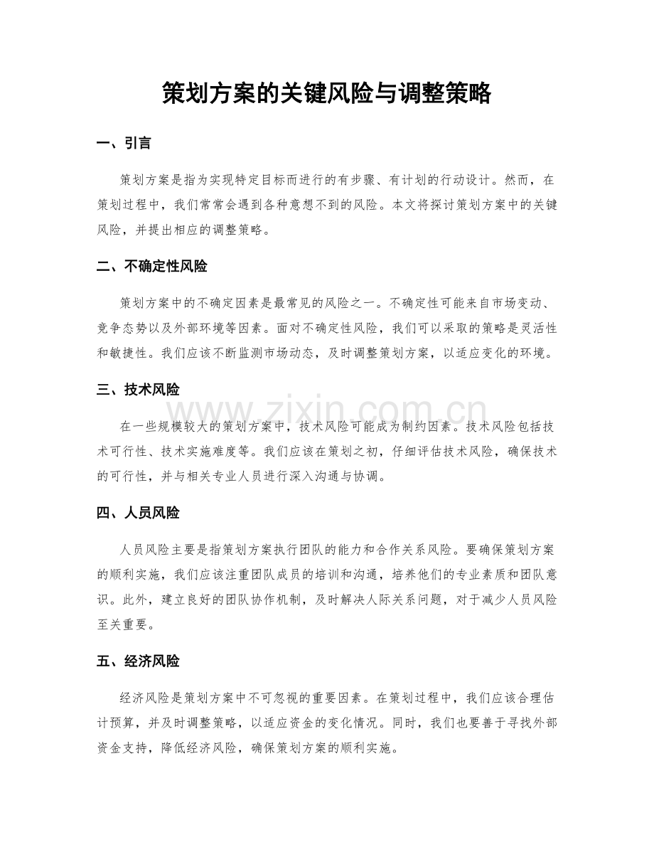 策划方案的关键风险与调整策略.docx_第1页