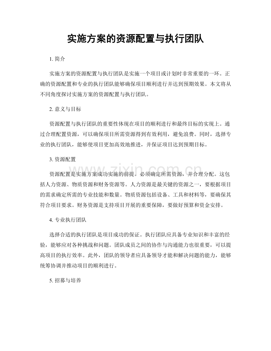 实施方案的资源配置与执行团队.docx_第1页