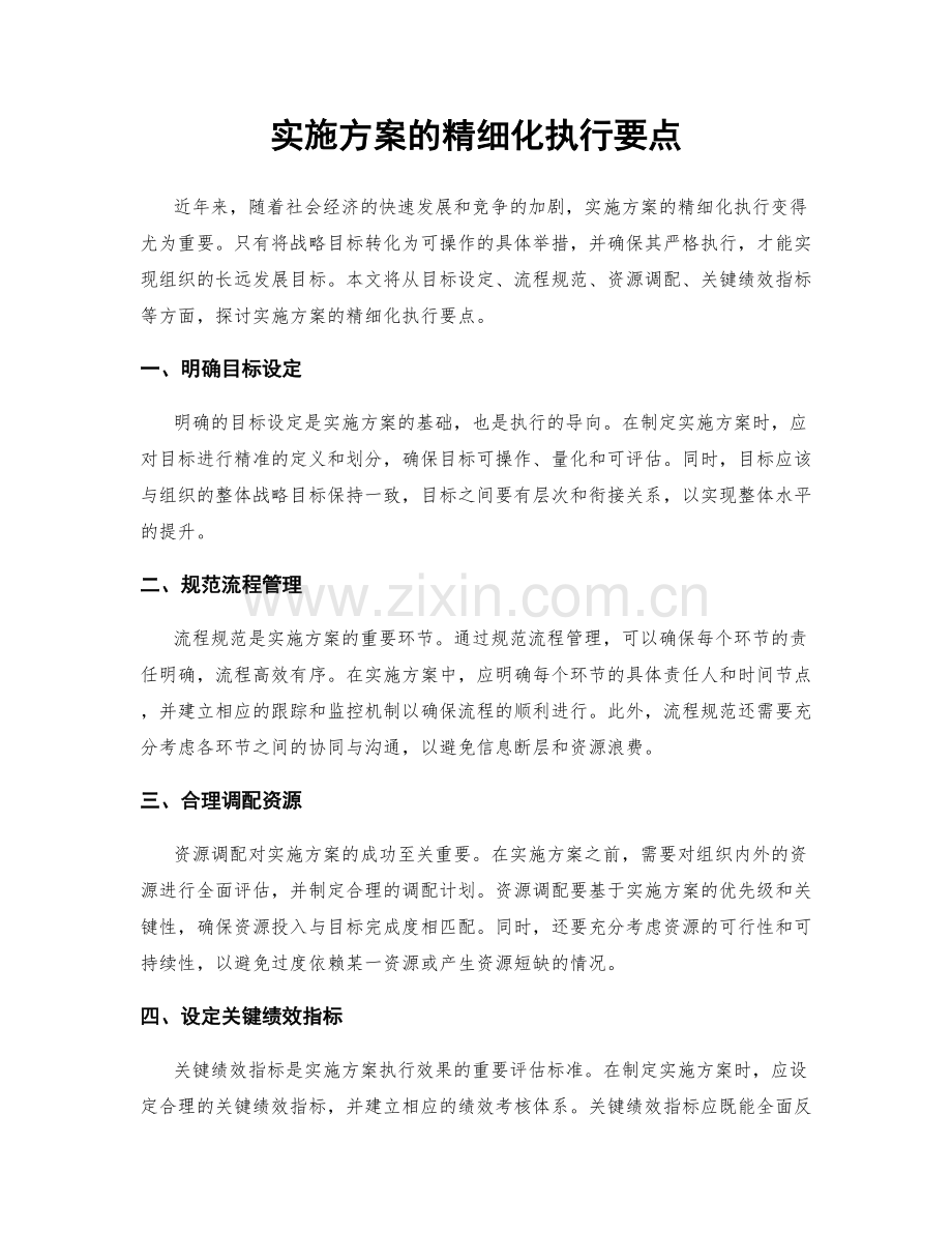 实施方案的精细化执行要点.docx_第1页