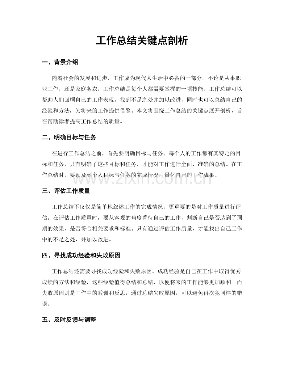 工作总结关键点剖析.docx_第1页