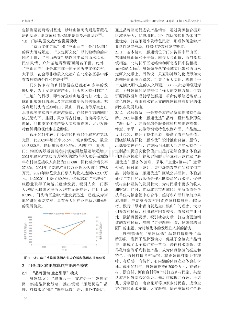 地方特色农业与旅游产业融合发展的思路——以北京市门头沟区为例.pdf_第2页