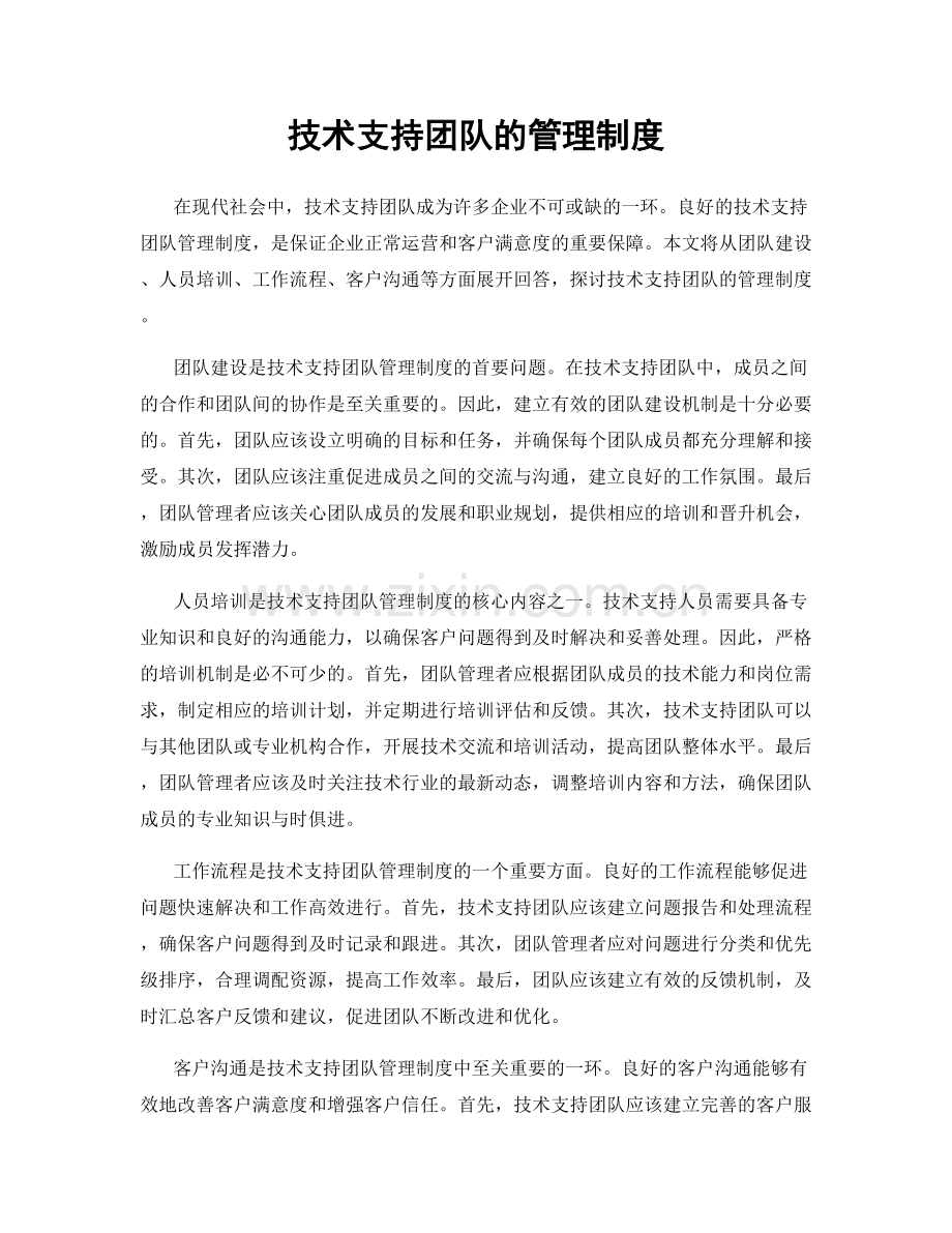 技术支持团队的管理制度.docx_第1页
