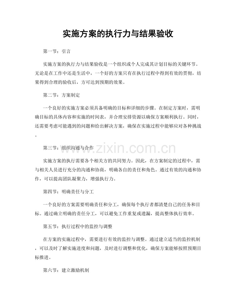 实施方案的执行力与结果验收.docx_第1页
