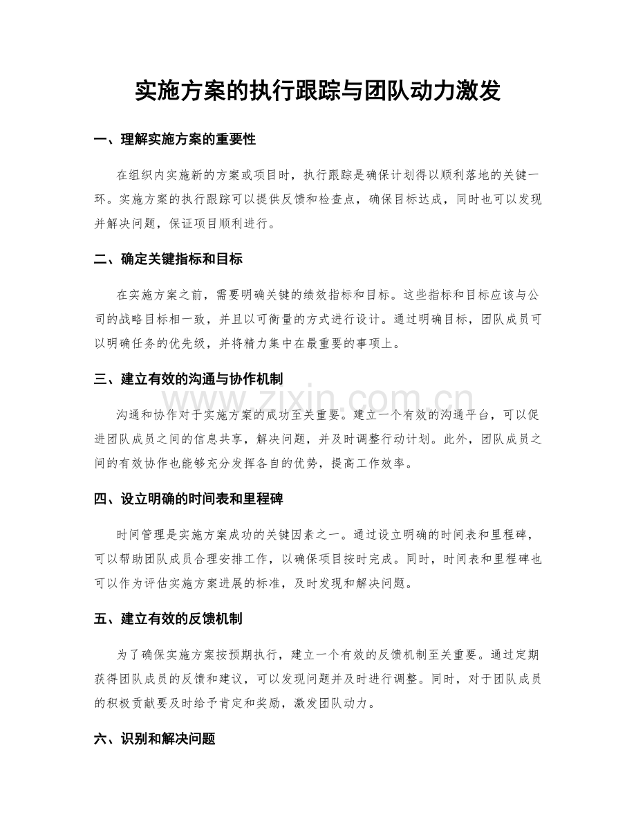 实施方案的执行跟踪与团队动力激发.docx_第1页