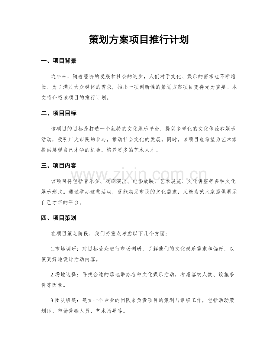 策划方案项目推行计划.docx_第1页