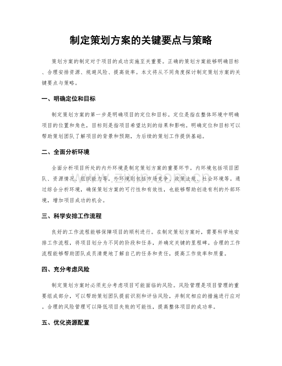 制定策划方案的关键要点与策略.docx_第1页