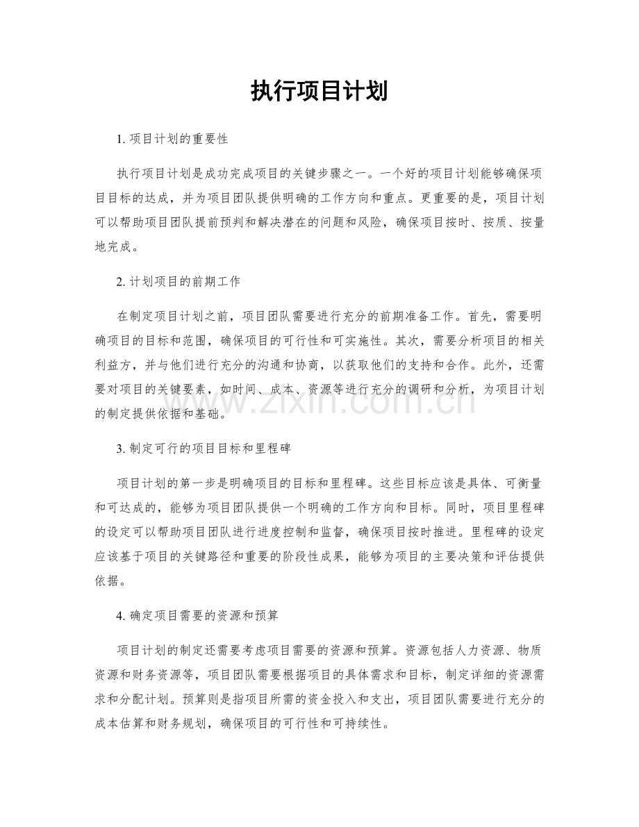 执行项目计划.docx_第1页