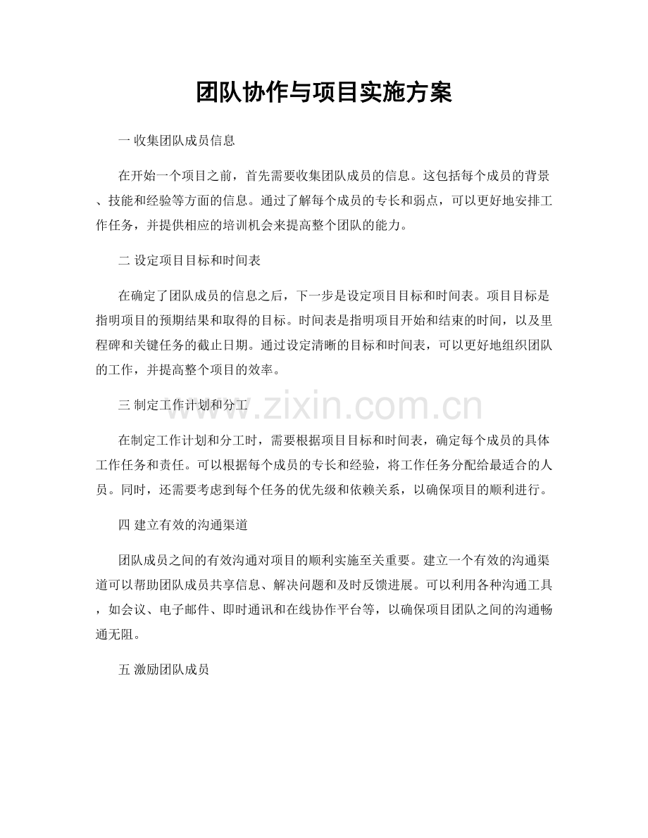 团队协作与项目实施方案.docx_第1页