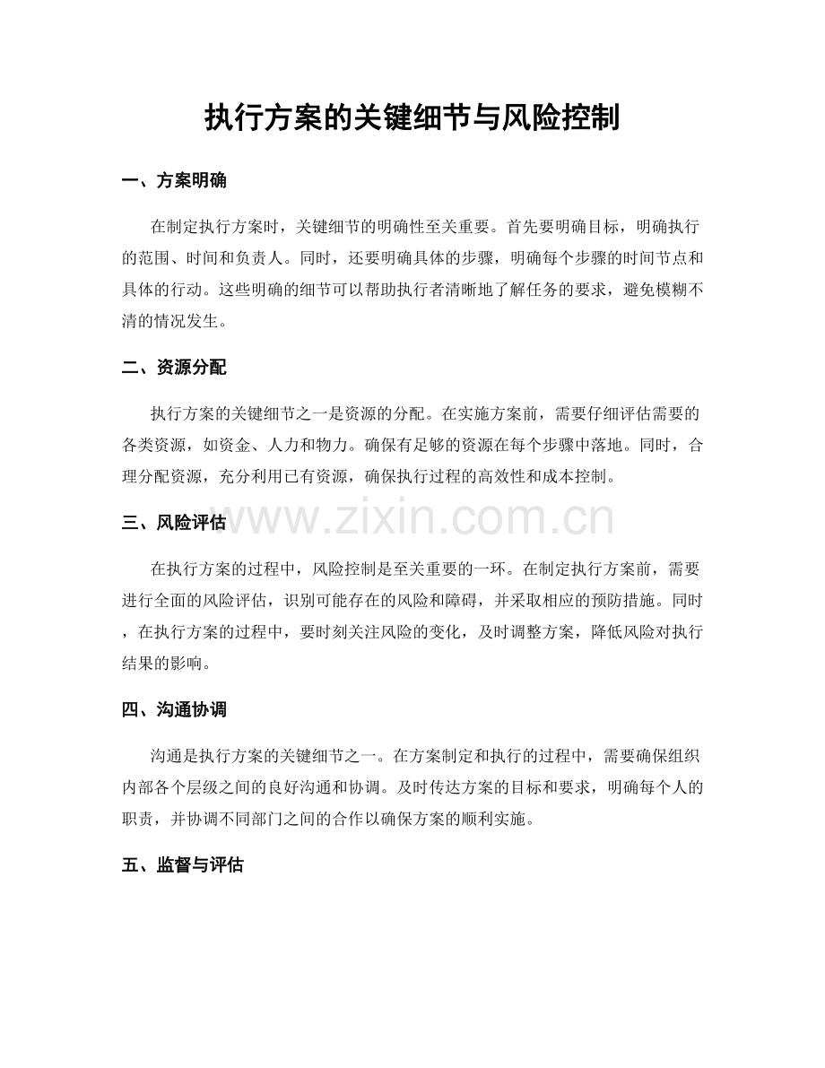 执行方案的关键细节与风险控制.docx_第1页