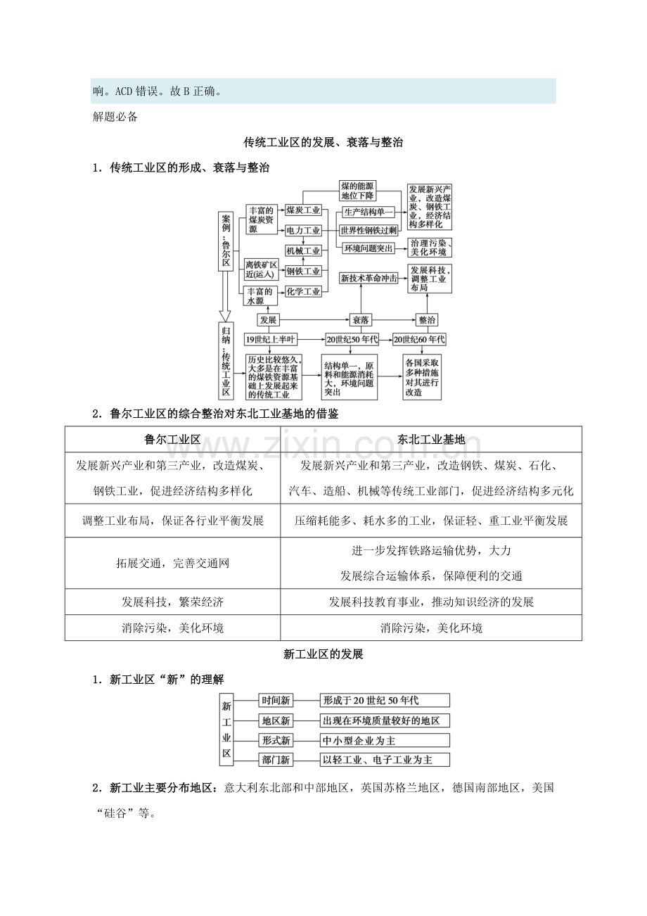 高考地理一轮复习每日一题传统工业区和新兴工业区.doc_第2页