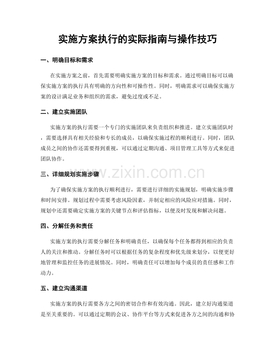 实施方案执行的实际指南与操作技巧.docx_第1页