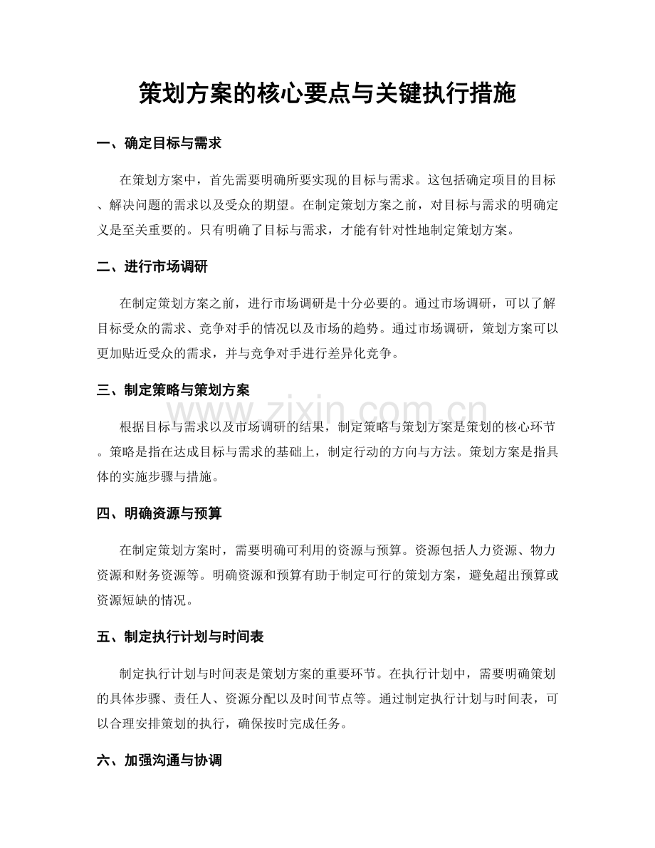 策划方案的核心要点与关键执行措施.docx_第1页