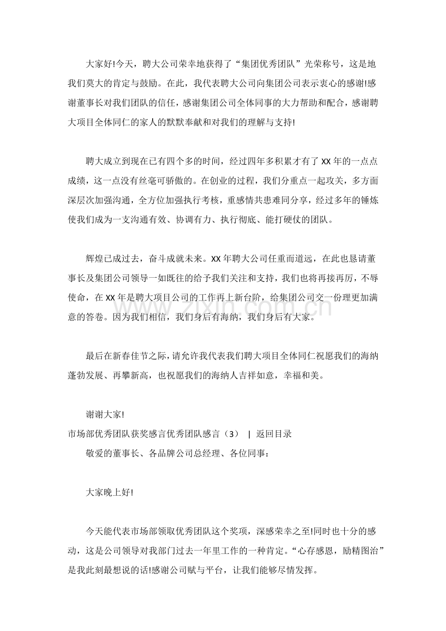 优秀团队感言4篇.docx_第2页