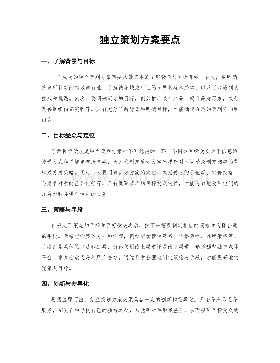 独立策划方案要点.docx_第1页